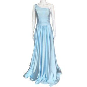 Jessica Angel One Shoulder A-Line Sleeveless Gown Style 770 Sky Blue Size Small